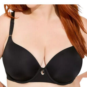 Torrid 38DD Perfect‎ Tshirt Bra Black Womens Back Hook Closure Underwire